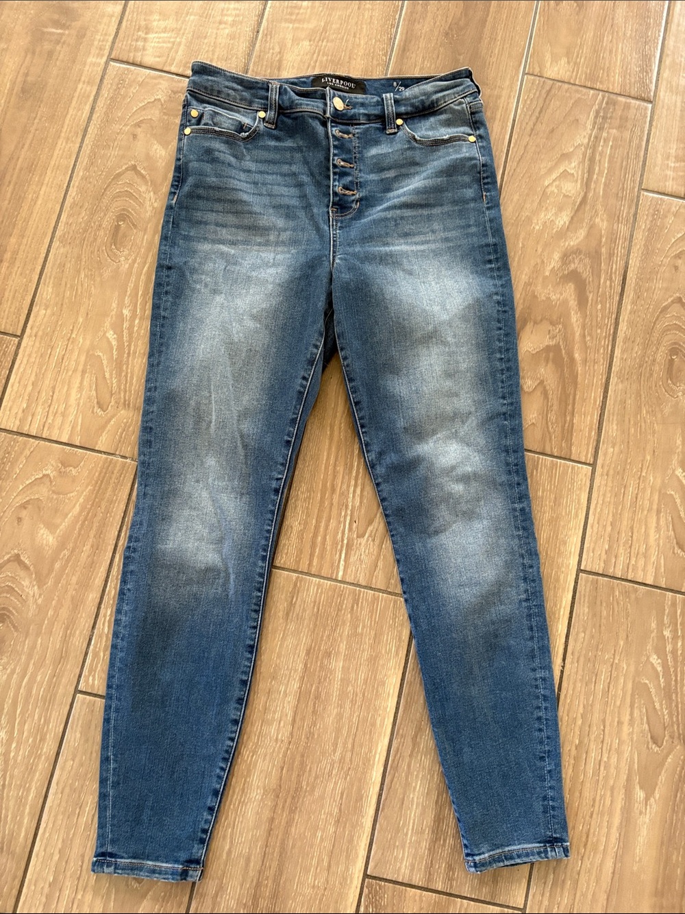 Liverpool Los Angeles High Rise skinny Ankle Blue denim Jeans Womens size 8